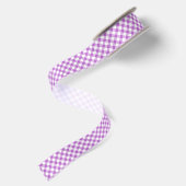 Retro-Gingham-Orchidee Lila Satinband (Rückseite)