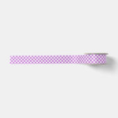 Retro-Gingham-Orchidee Lila Satinband (Vorderseite)