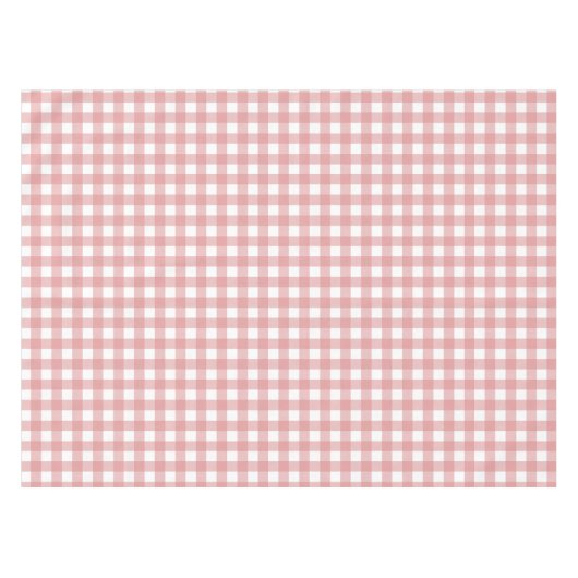 Retro Gingham Pattern Rosa und weiße Streifen Tischdecke (Vorderseite (Horizontal))
