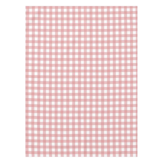 Retro Gingham Pattern Rosa und weiße Streifen Tischdecke (Vorderseite)