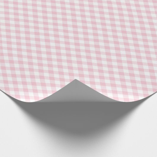 Retro Gingham Pink Geschenkpapier (Ecke)