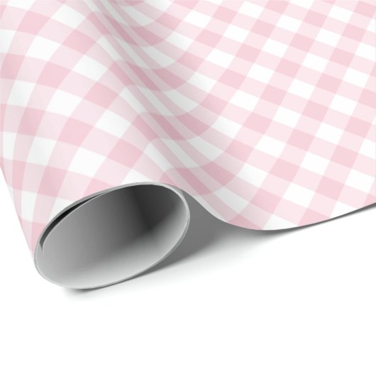 Retro Gingham Pink Geschenkpapier (Rolleneckpunkt)