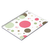Retro Gingham Polka Dots and Daisies Notizblock (Linke Seite)