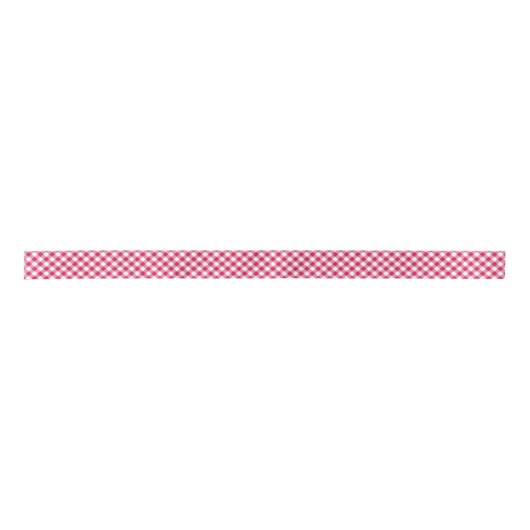 Retro Gingham Raspberry Satinband (Vorderseite)