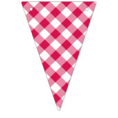 Retro Gingham Raspberry  Wimpelkette (Dritte Fahne)