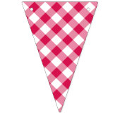 Retro Gingham Raspberry  Wimpelkette (Zweite Fahne)