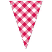 Retro Gingham Raspberry  Wimpelkette (Erste Fahne)
