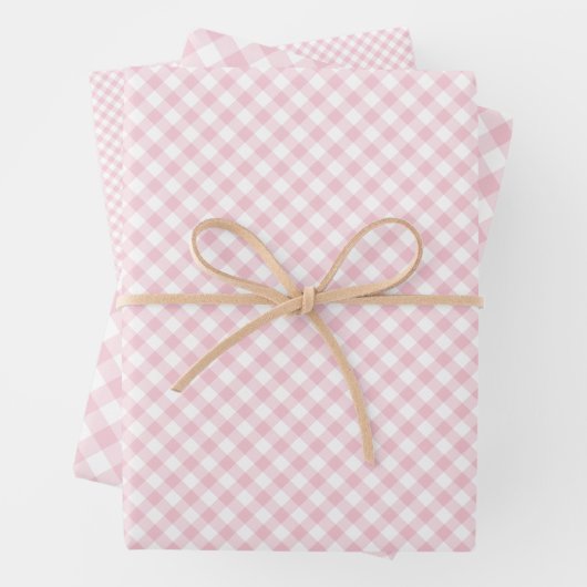Retro-Gingham Rosa Geschenkpapier Set (Beispiel)