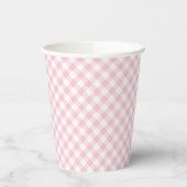 Retro-Gingham Rosa Pappbecher (Links)