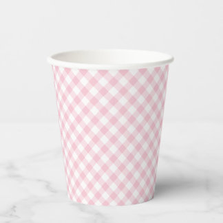 Retro-Gingham Rosa Pappbecher