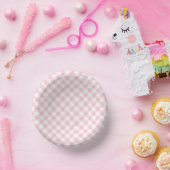 Retro-Gingham Rosa Pappteller (Party)