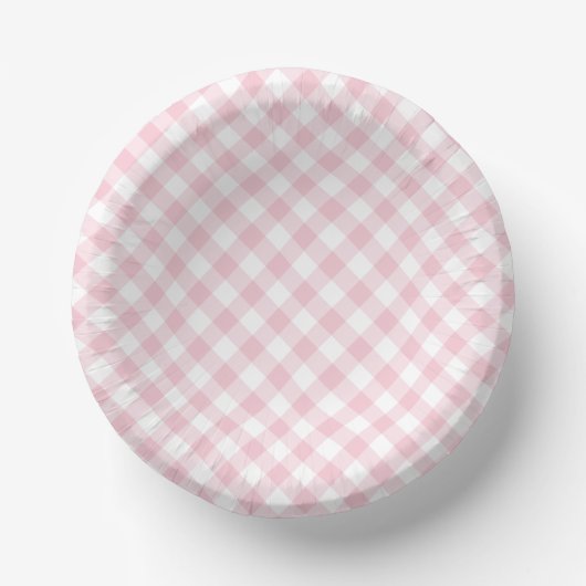 Retro-Gingham Rosa Pappteller (Vorderseite)