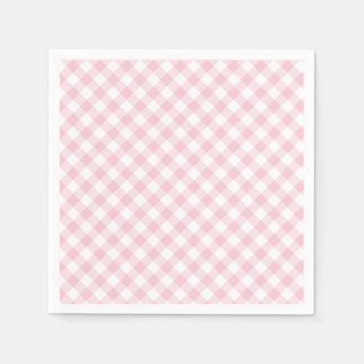 Retro Gingham Rosa Serviette (Vorderseite)