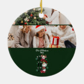 Retro Gingham Santa & Friends Christmas Keramik Ornament (Hinten)