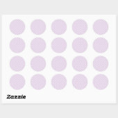 Retro Gingham Soft Lila Runder Aufkleber (Blatt)