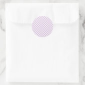 Retro Gingham Soft Lila Runder Aufkleber (Tasche)