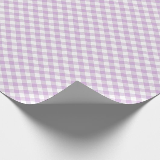 Retro Gingham Soft Lilac Geschenkpapier (Ecke)