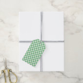 Retro-Gingham Sommergrün Geschenkanhänger (Mit Garn)
