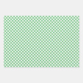 Retro-Gingham Sommergrün Geschenkpapier Set (Vorderseite)