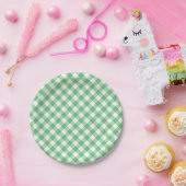 Retro-Gingham Sommergrün Pappteller (Party)