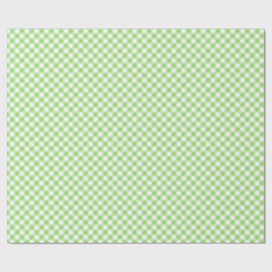 Retro Gingham Spring Green Geschenkpapier (Flach)