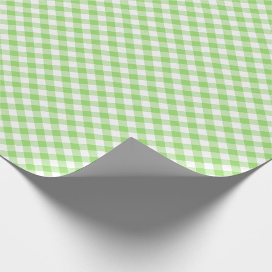 Retro Gingham Spring Green Geschenkpapier (Ecke)