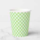Retro Gingham Spring Green Pappbecher (Rückseite)