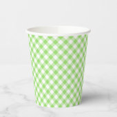 Retro Gingham Spring Green Pappbecher (Links)
