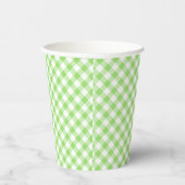 Retro Gingham Spring Green Pappbecher (Rechts)