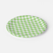 Retro Gingham Spring Green Pappteller (Schrägansicht)