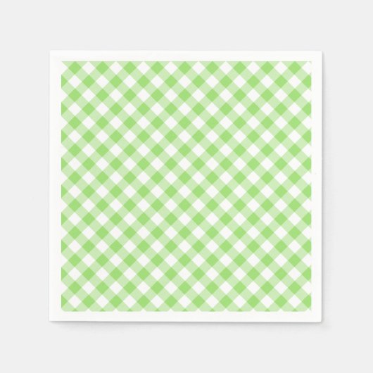 Retro Gingham Spring Green Serviette (Vorderseite)