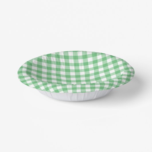 Retro Gingham Summer Green Pappteller (Gewinkelt)