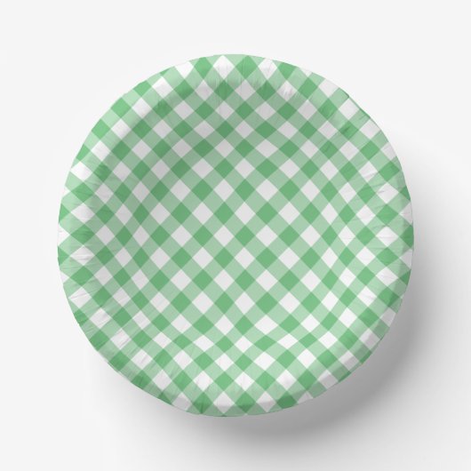 Retro Gingham Summer Green Pappteller (Vorderseite)