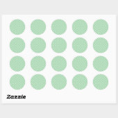 Retro Gingham Summer Green Runder Aufkleber (Blatt)