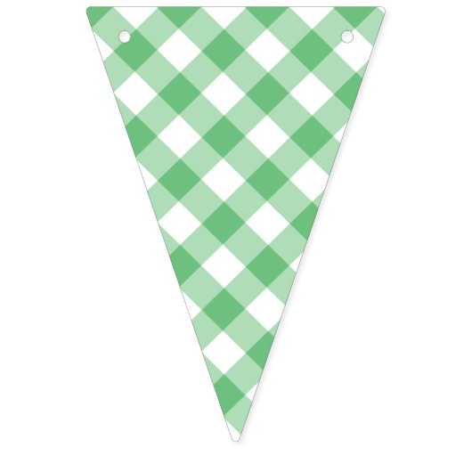 Retro Gingham Summer Green Wimpelkette (Erste Fahne)