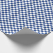 Retro-Gingham True Blue Geschenkpapier (Ecke)