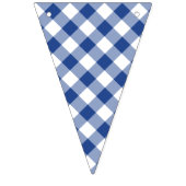 Retro-Gingham True Blue Wimpelkette (Zweite Fahne)