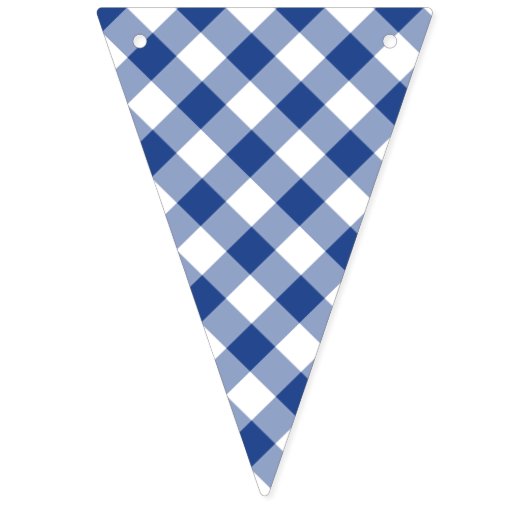 Retro-Gingham True Blue Wimpelkette (Erste Fahne)