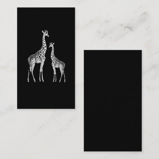 Retro Giraffe Funny Safari Visitenkarte (Vorne/Hinten)