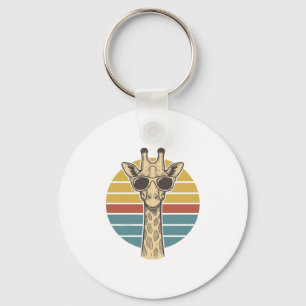 Retro-Giraffen-Sonnenbrille Retro-Sonnenuntergang Schlüsselanhänger
