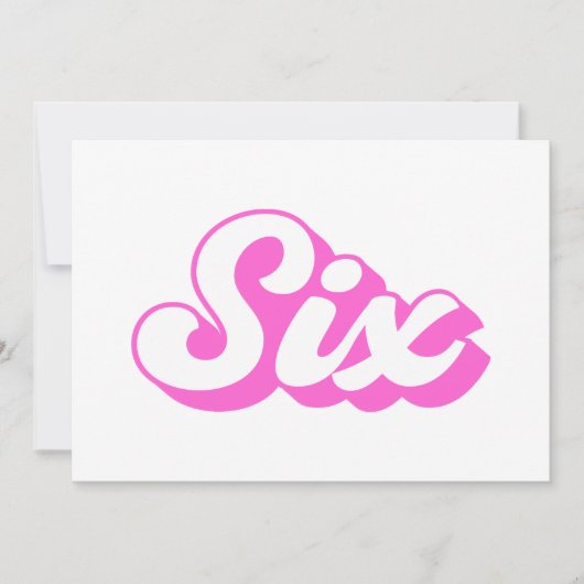 Retro Girl 6. Geburtstag Einladung (Vorderseite)