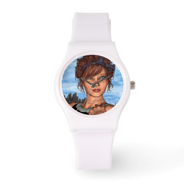 Retro Girl Armbanduhr (Vorderseite)