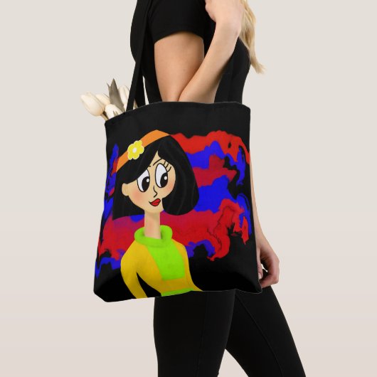 Retro Girl Black Tote Bag Tasche (Von Nahem)