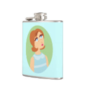 Retro Girl Blue Flachmann (Links)