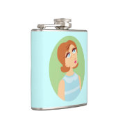 Retro Girl Blue Flachmann (Rechts)