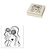 Retro Girl-Briefmarke Gummistempel (Stempel)