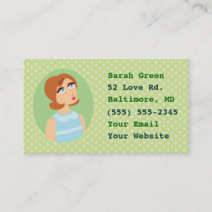 Retro Girl Business Cards Visitenkarte