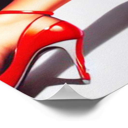 Retro Girl Classic Button Up Poster (Ecke)