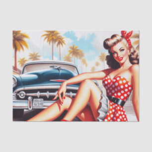 Retro Girl Classic Button Up Seidenpapier