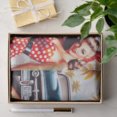 Retro Girl Classic Button Up Seidenpapier (Geschenk)